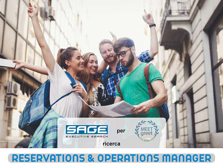 SAGE Executive Search per Meet and Greet ricerca RESERVATIONS & OPERATIONS MANAGER